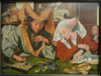 “El recaudador de impuestos y su esposa” por Marinus van Reymerswale
